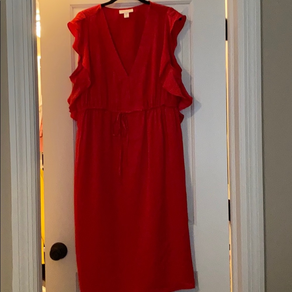 Motherhood maternity bright red dress